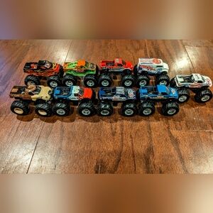 Set of 9 MONSTER JAM TRUCKS 1:64 HOT WHEELS